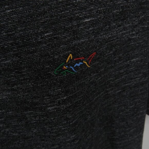 Greg Norman Large Black Heather T-Shirt With Colorful Shark Logo NWT - Picture 3 of 4